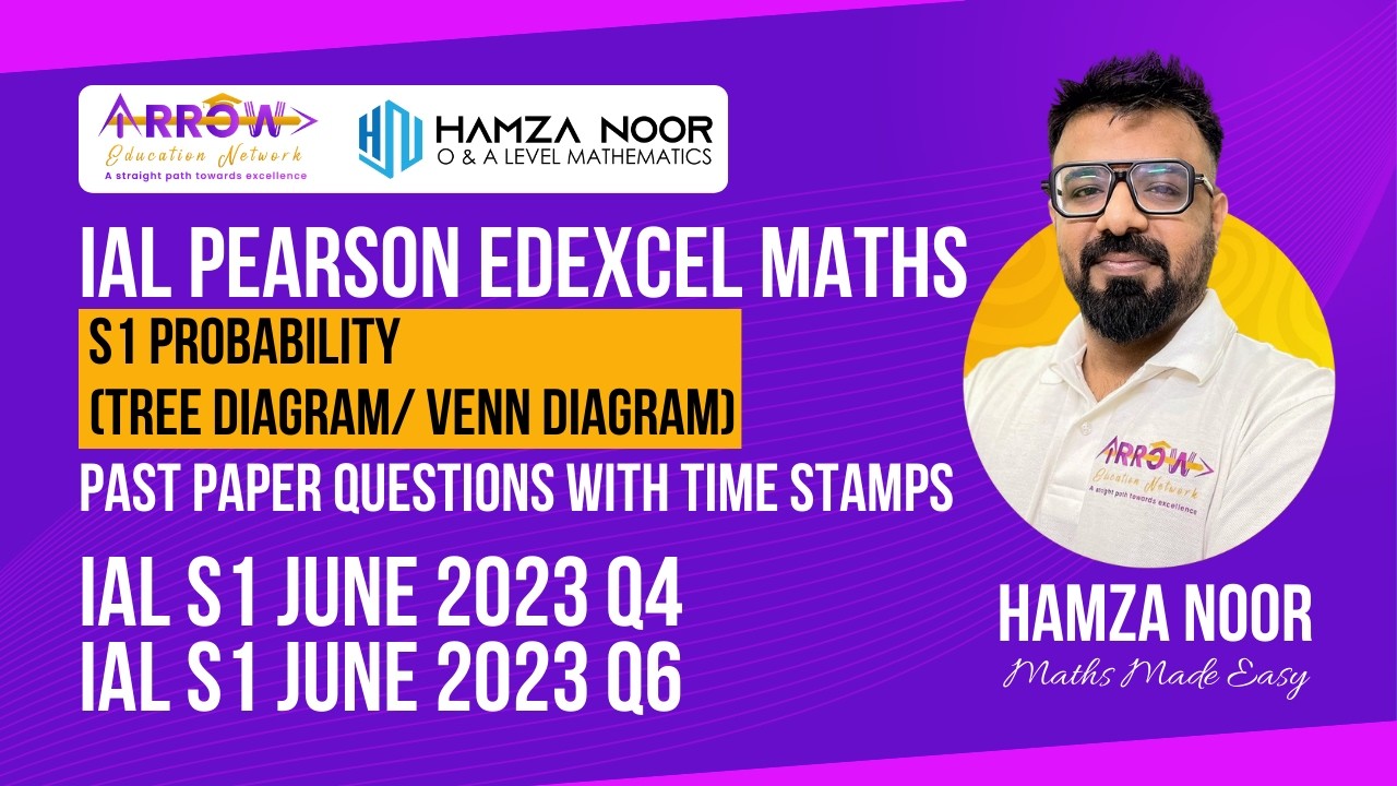 IAL Edexcel S1 Statistics | Probability Past Paper Video # 2 | A level Math | Hamza Noor