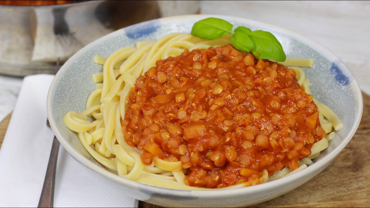Spaghetti Bolognese mal Vegan I Linsen Bolognese - Unfassbar lecker
