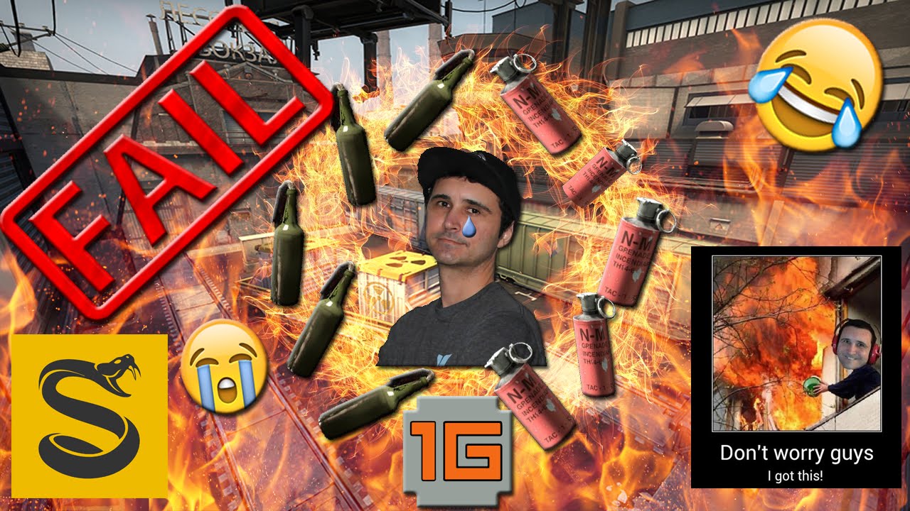 CS:GO - SUMMIT1G FAIL - DreamHack Austin 2016 - CLG vs Splyce (Molotov/Incendiary FAIL)