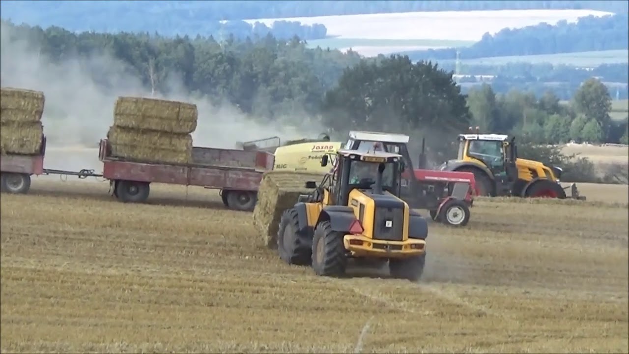 Lisování a svoz balíků Fendt 936+Krone Big Pack Zetor Forterra 140 HSX 2x Zetor Crystal a JCB