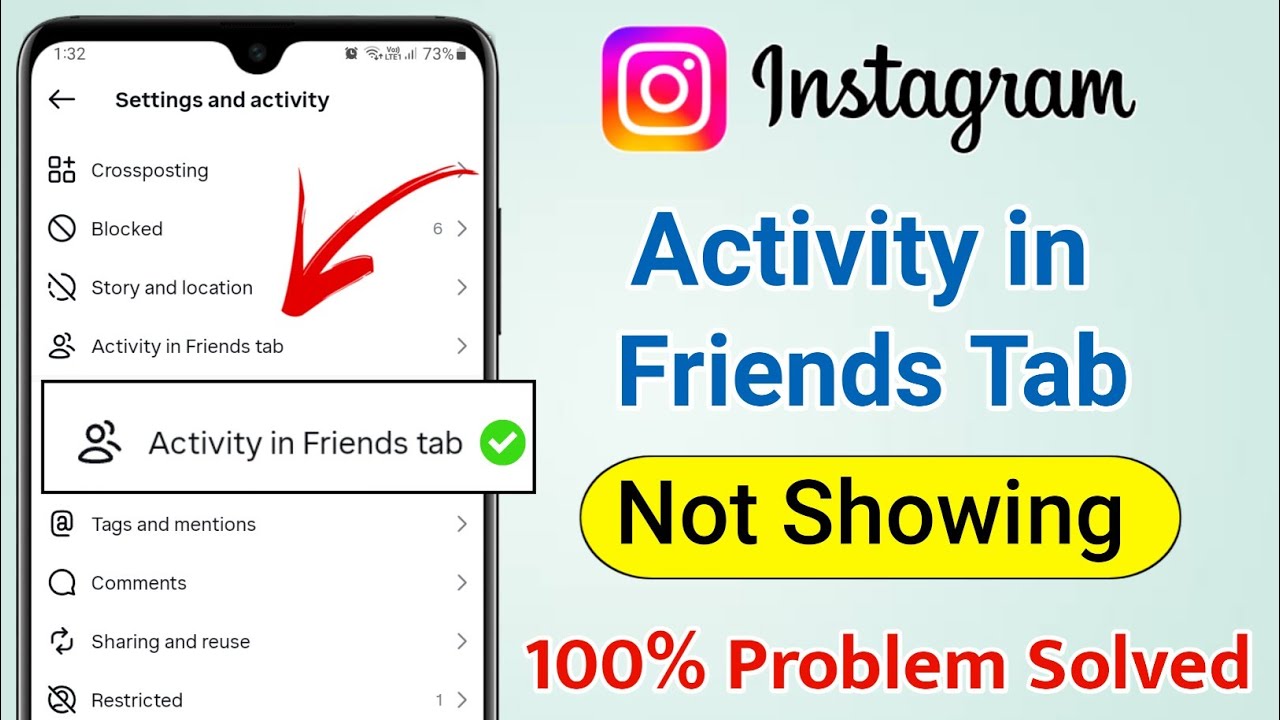 Instagram Activity in Friends Tab not showing problem solved 