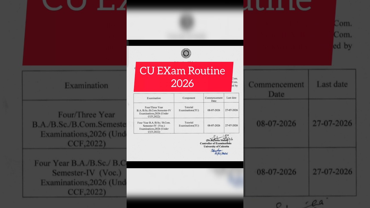CU 4th semester exam date 2026 | CU 4th semester exam 2026 | CU 2nd semester exam date 2026 |CU exam