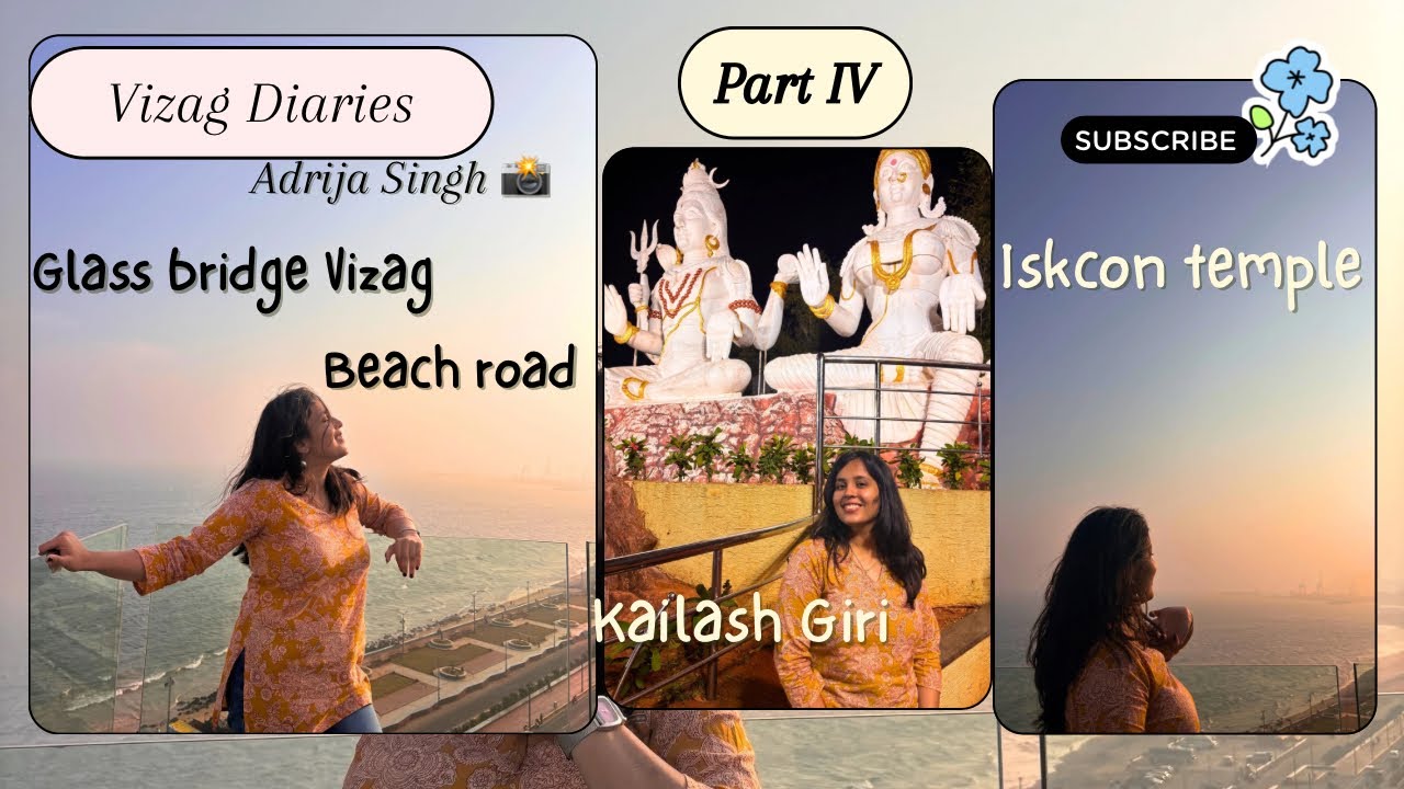 Vizag Diaries last part 🔆| Beach road , Kaliasagiri , Isckon temple 🛕 , Glass bridge Vizag✨