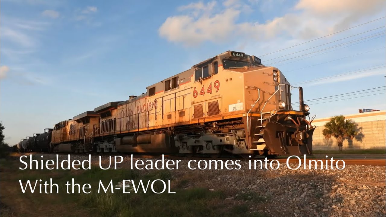 UP AC44CW 6449 South leads the M-EWOL into the Olmito Tx yard