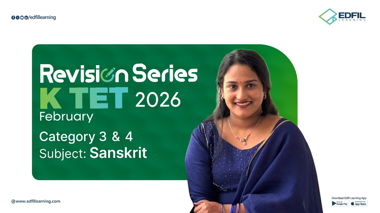 K TET RIVISION SERIES | Category 3&4 | SANSKRIT | ANUSREE Miss | EDFIL LEARNING