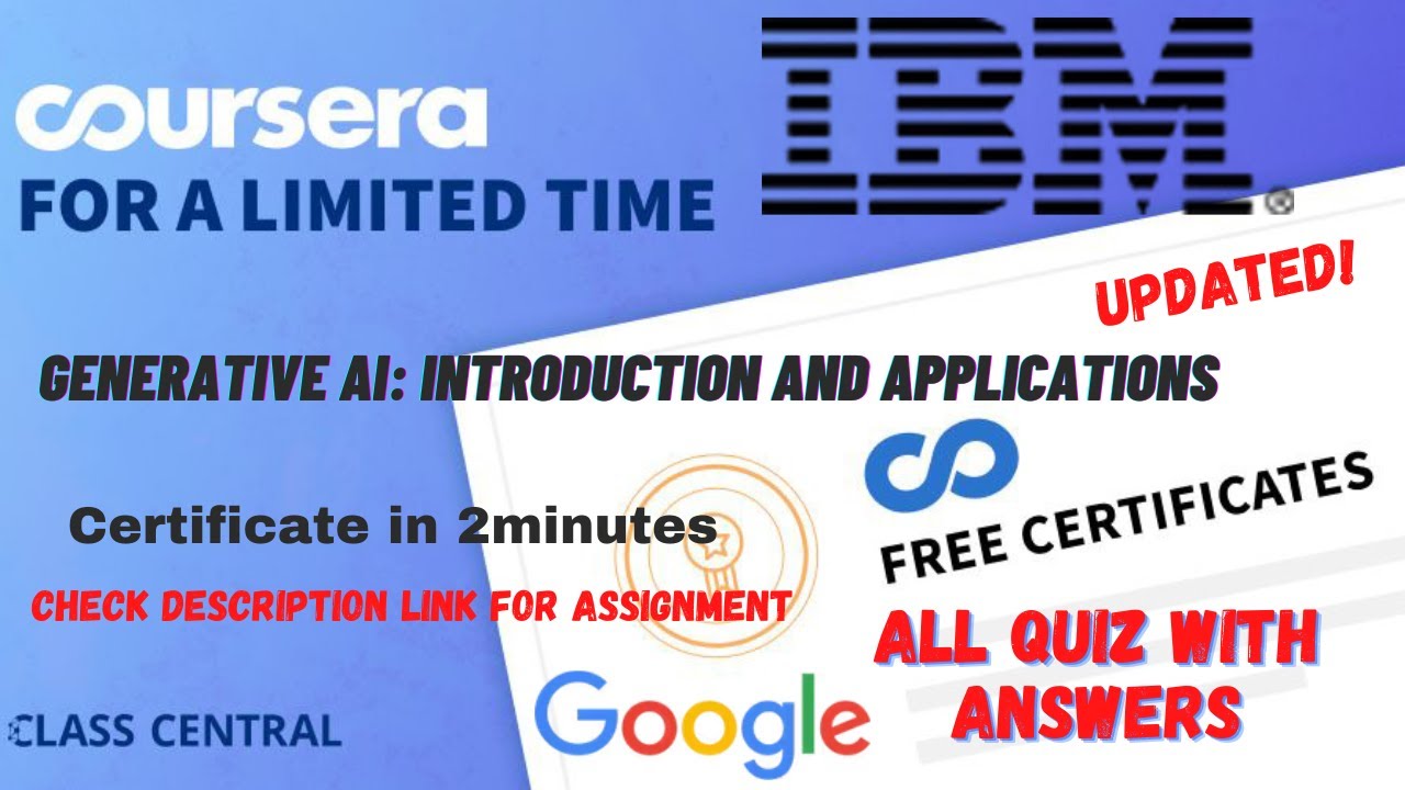 Generative AI: Introduction and Applications, All Quizzes and Assignments with Answers #aicourses