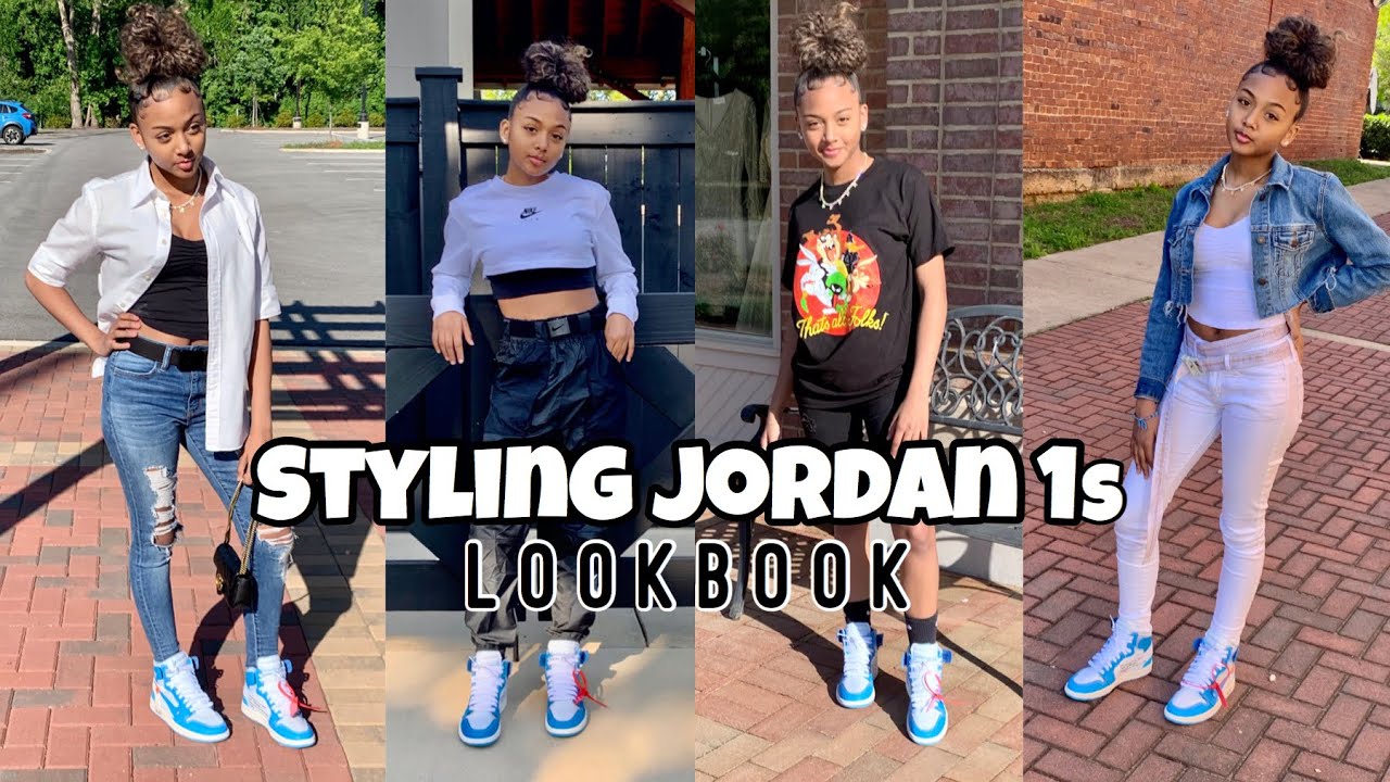 How I Style My Jordan 1s | Unboxing Off White Jordan 1 UNC | LexiVee03