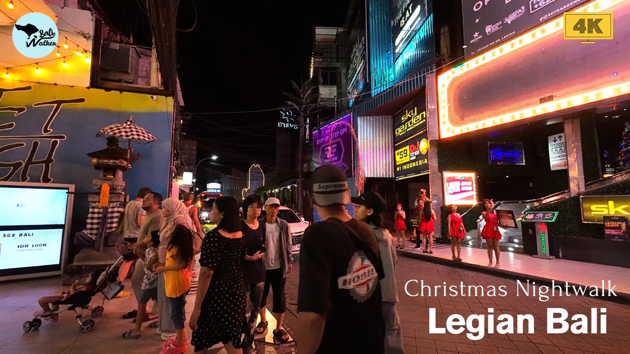 Christmas Night in Legian Bali | Tourists are starting to come to Bali [ 4K ]