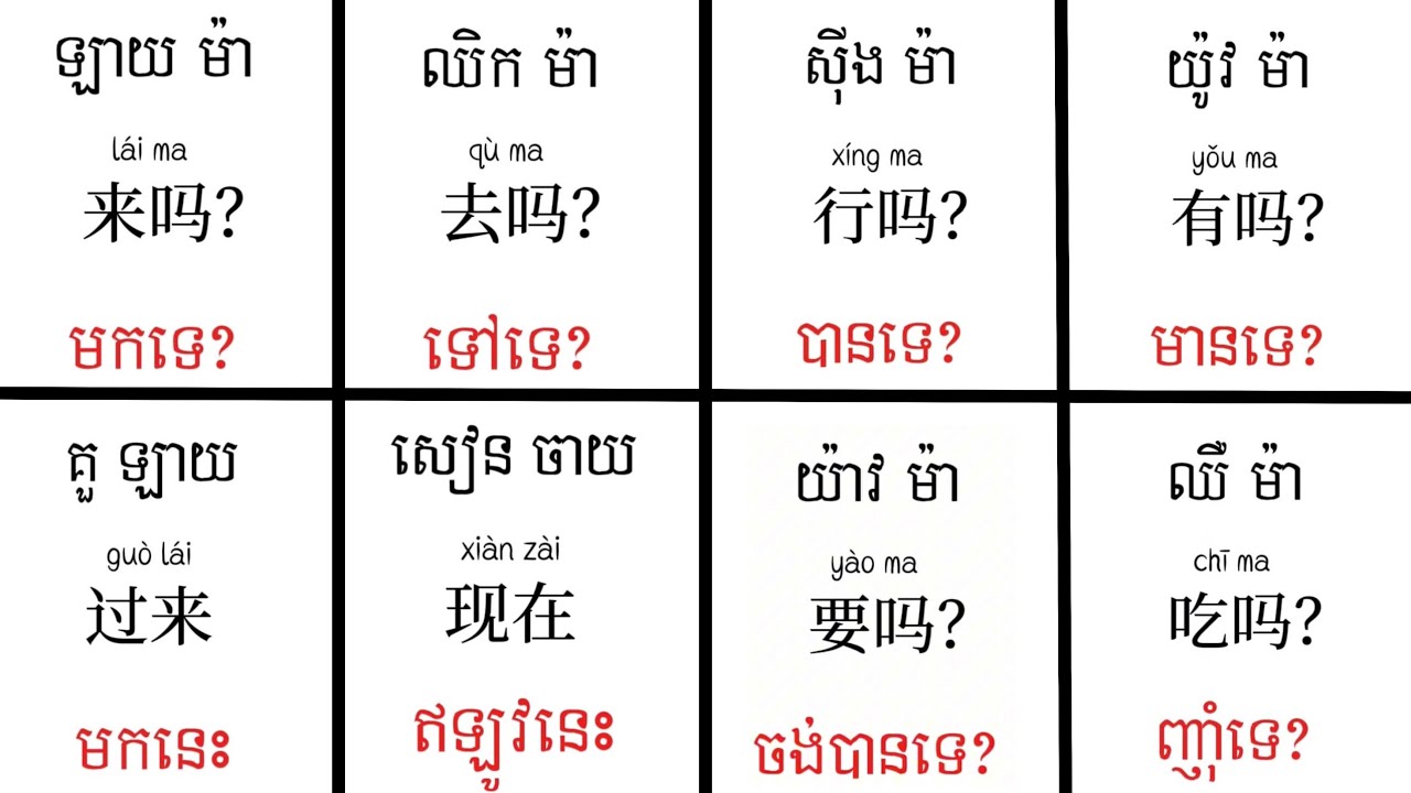 #រៀនភាសាចិន #រៀនចិន ប្រយោគនឹងពាក្យប្រើប្រចាំថ្ងៃ#学中文 