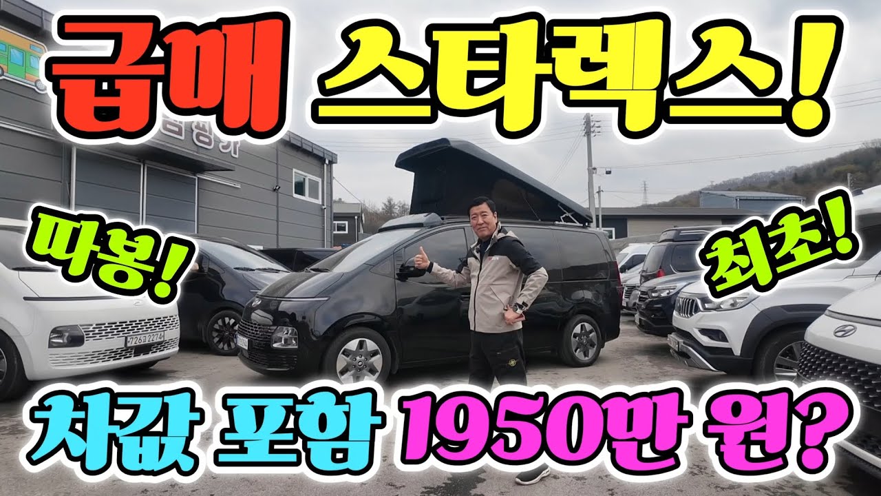 캠핑카 스타렉스 차값 포함 1950만원? 스타리아 팝업 추가 옵션 No! 차박 캠핑 끝판왕 공개! korean camping channel 
