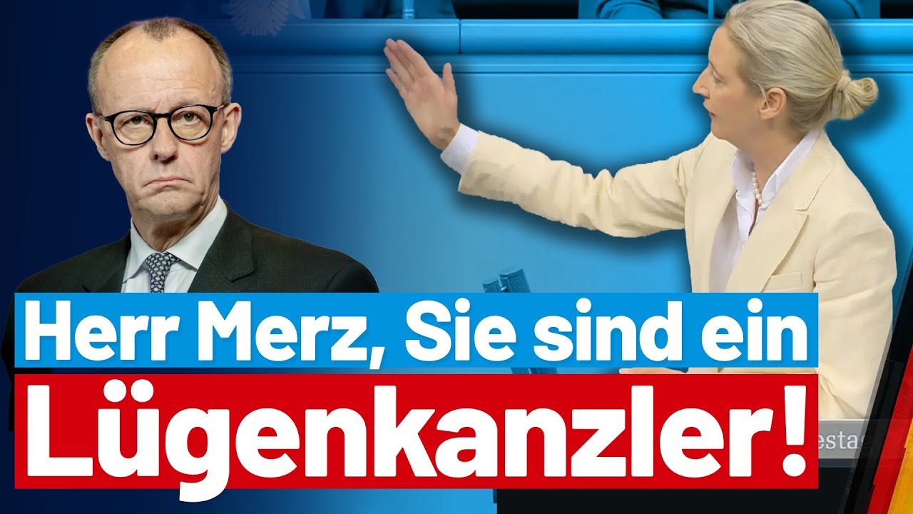 Alice Weidel konfrontiert Merz mit seinen gebrochenen Wahlversprechen❗️😂 - AfD-Fraktion im Bundestag