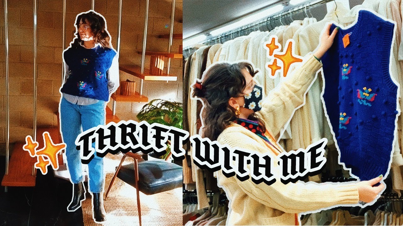 Thrift with me for the perfect sweater vest! ✨thrift try on haul featuring maximum cozy vibes
