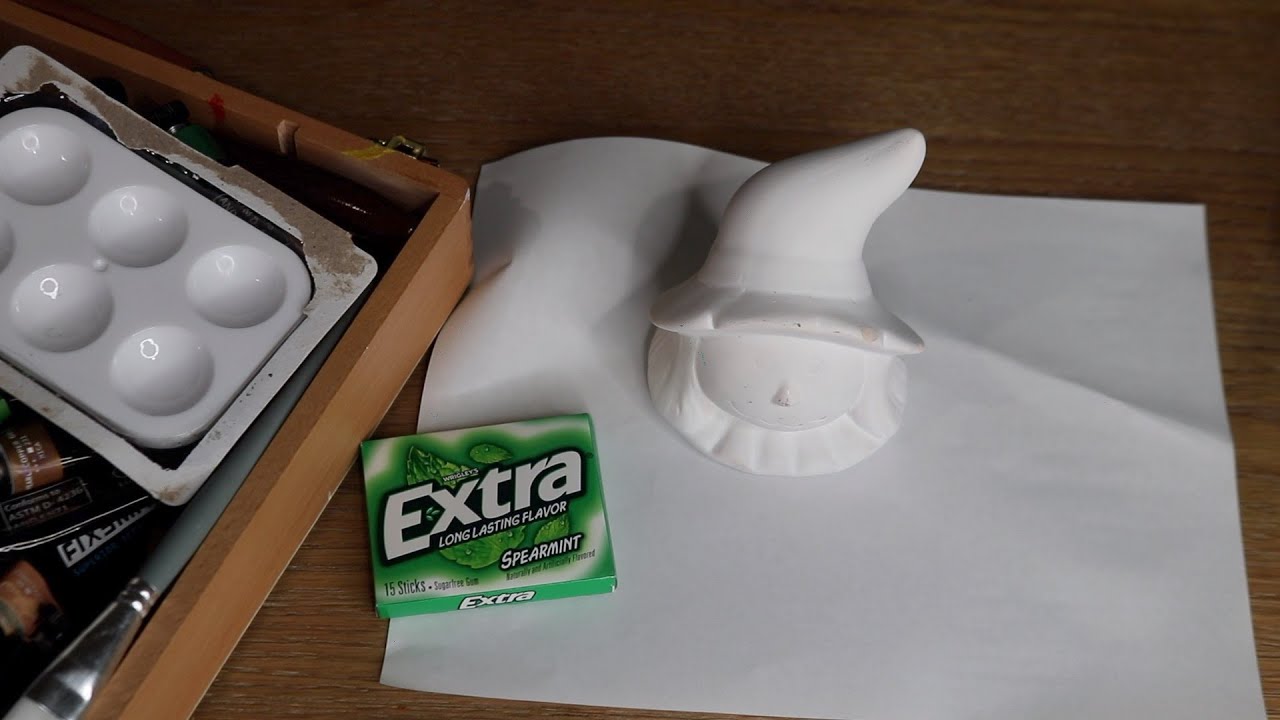 Painting Halloween Figure ASMR Chewing Gum Sounds