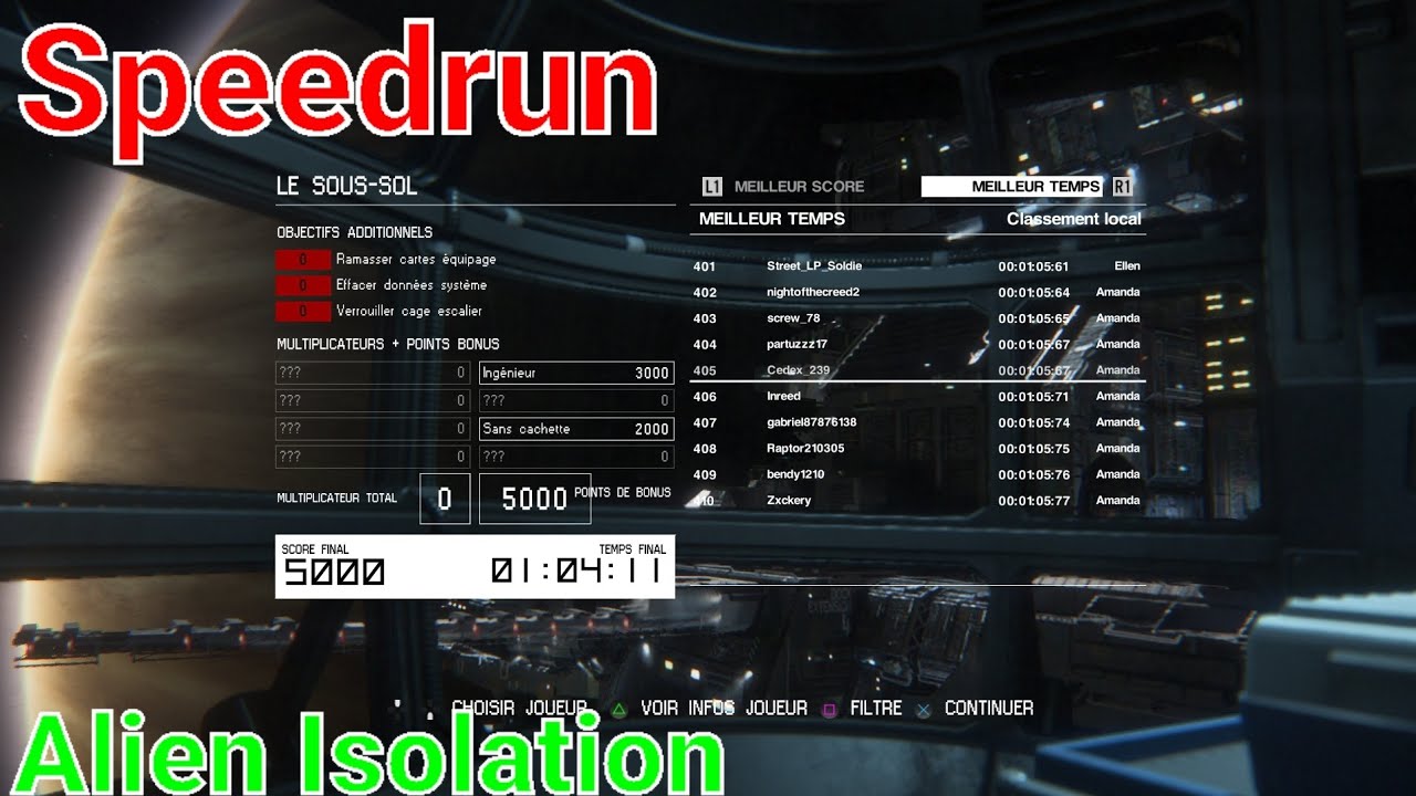 SPEEDRUN ALIEN ISOLATION Mode Survie 