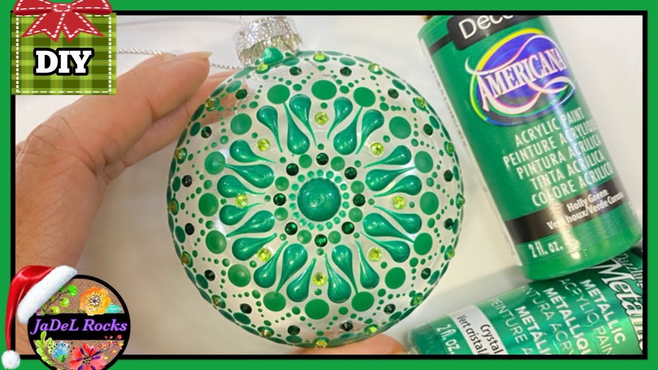Green Dot Art Mandala Ornament Painting Tutorial
