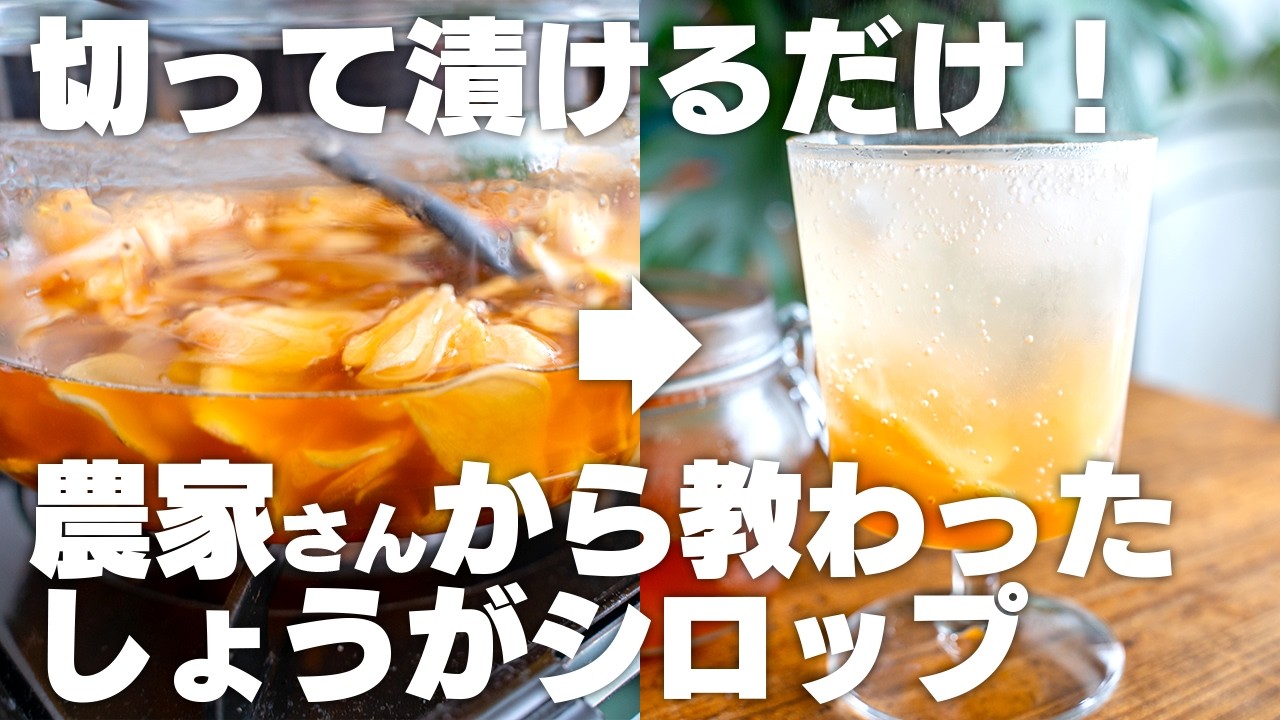 切って煮るだけで簡単！農家直伝の「しょうがシロップ」が美味しすぎる。【ジンジャーシロップ / 自家製ジンジャーエール / ラカントでも】