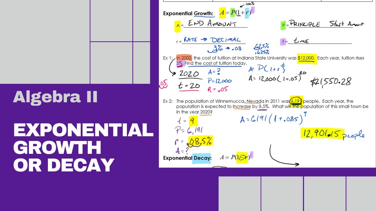 Exponential Growth and Decay Story Problems