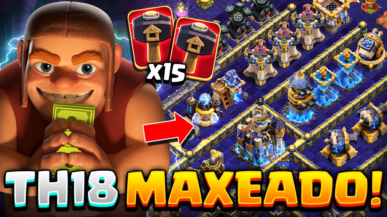 💥MAXEANDO el NUEVO TH18 en SOLO 1 SEMANA! 💸 Con LIRBOS, RUNAS y 15 MARTILLOS!! 😈 La MARTILLEADA 🔨