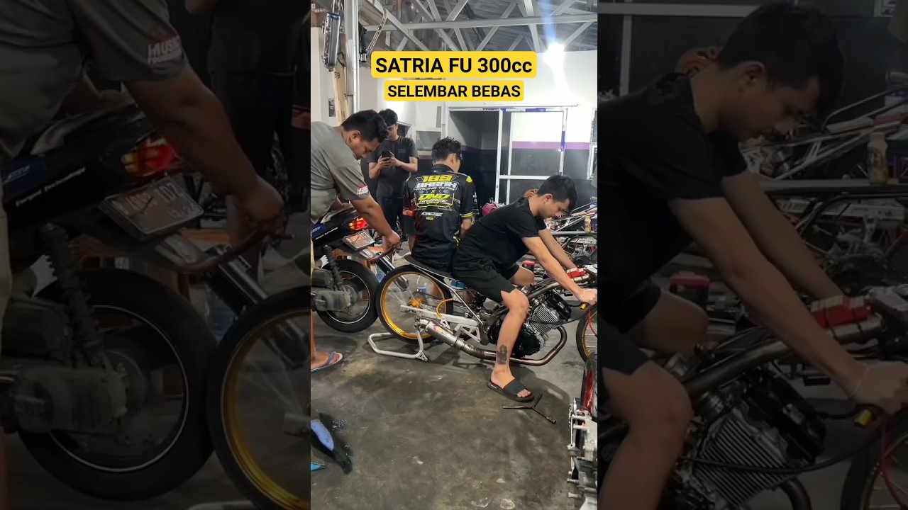 TRIK HIDUPIN SATRIA FU 300cc SELEMBAR BEBAS #shorts #satriafu300cc