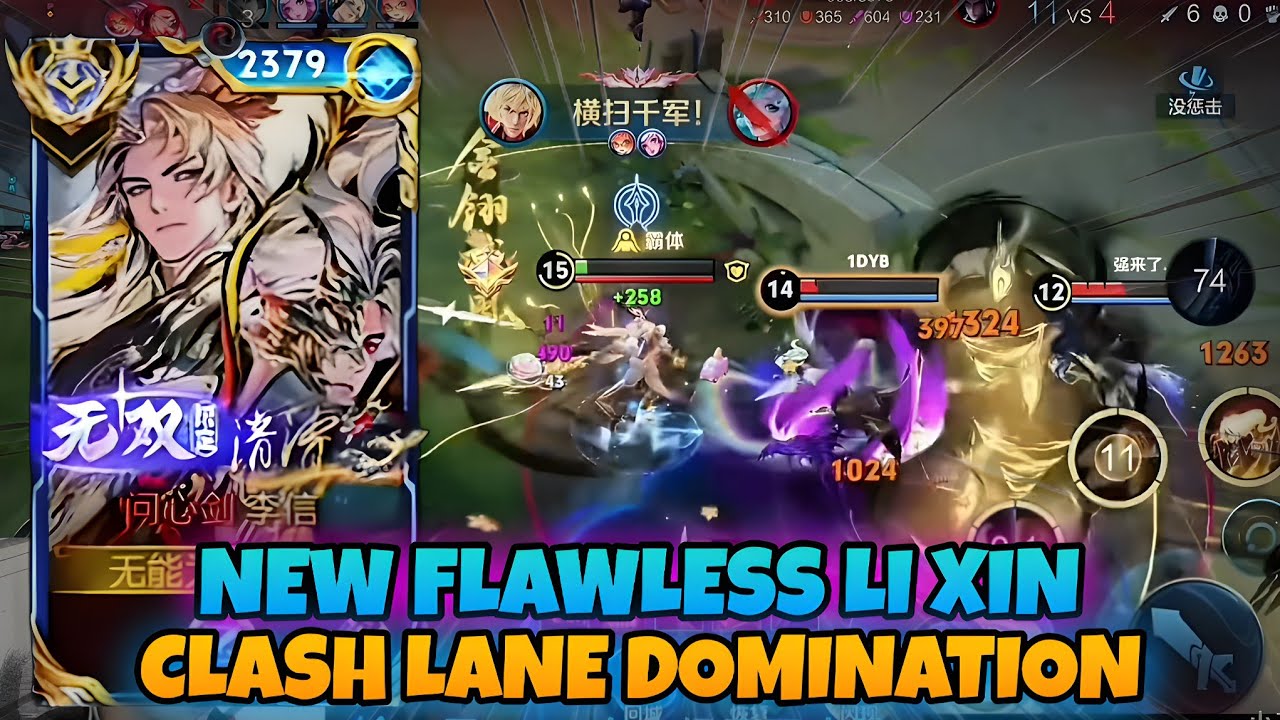 NEW FLAWLESS LI XIN SKIN 🔥 CRAZY EFFECTS, TOP LANE DOMINATION IN INTENSE MATCH | HONOR OF KINGS
