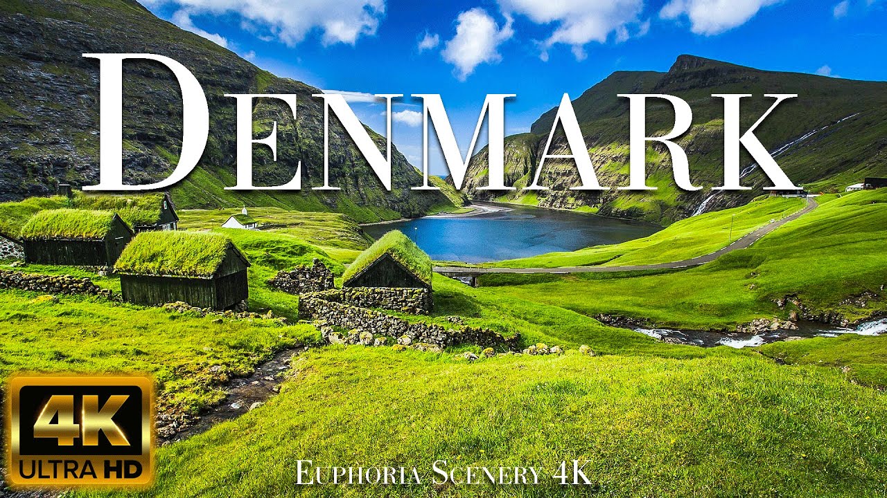 DENMARK FROM THE AERIAL (4K UHD) - Beautiful Nature Film for Stress Relief along with Healing Music