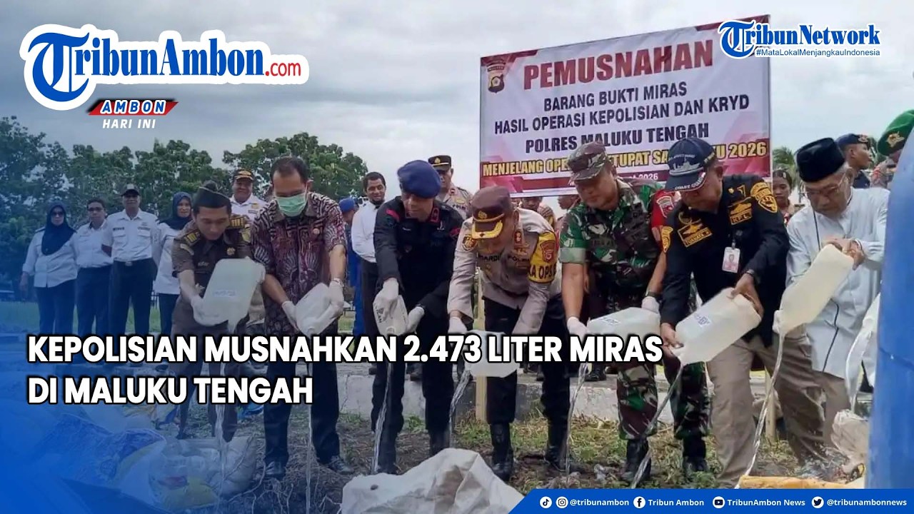 Kepolisian Musnahkan 2.473 Liter Miras di Maluku Tengah