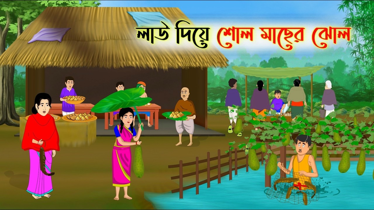 লাউ দিয়ে শোল মাছের ঝোল | Bengali Fairy Tales Cartoon | Rupkothar Bangla Golpo | Thakumar Jhuli