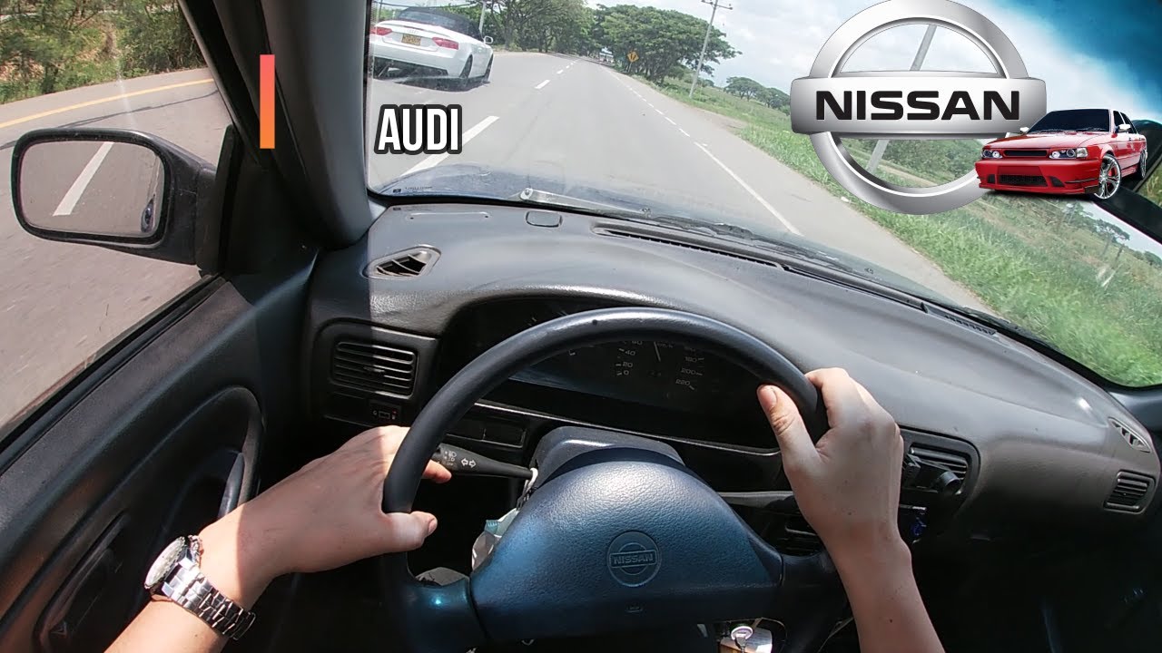 NISSAN SENTRA , B13 ,TSURU, POV 1995 ,84,58 HP test drive , 119 Nm.