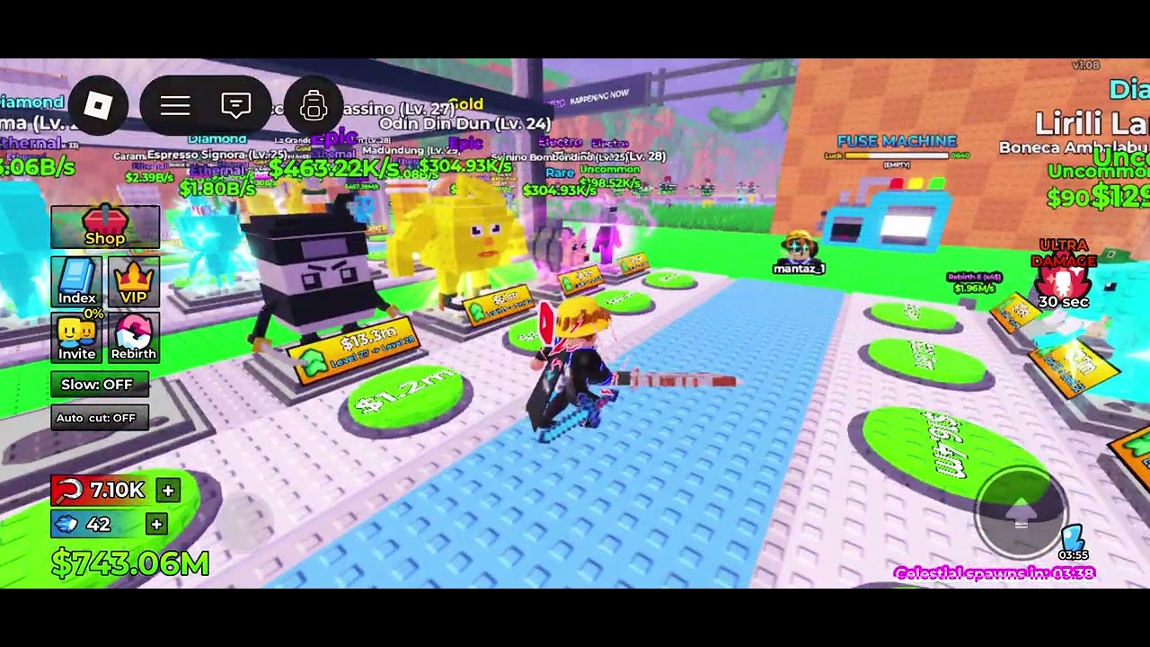 Roblox Mobile - Gameplay Walkthrought Part 12 Cut Grass for Brainrots