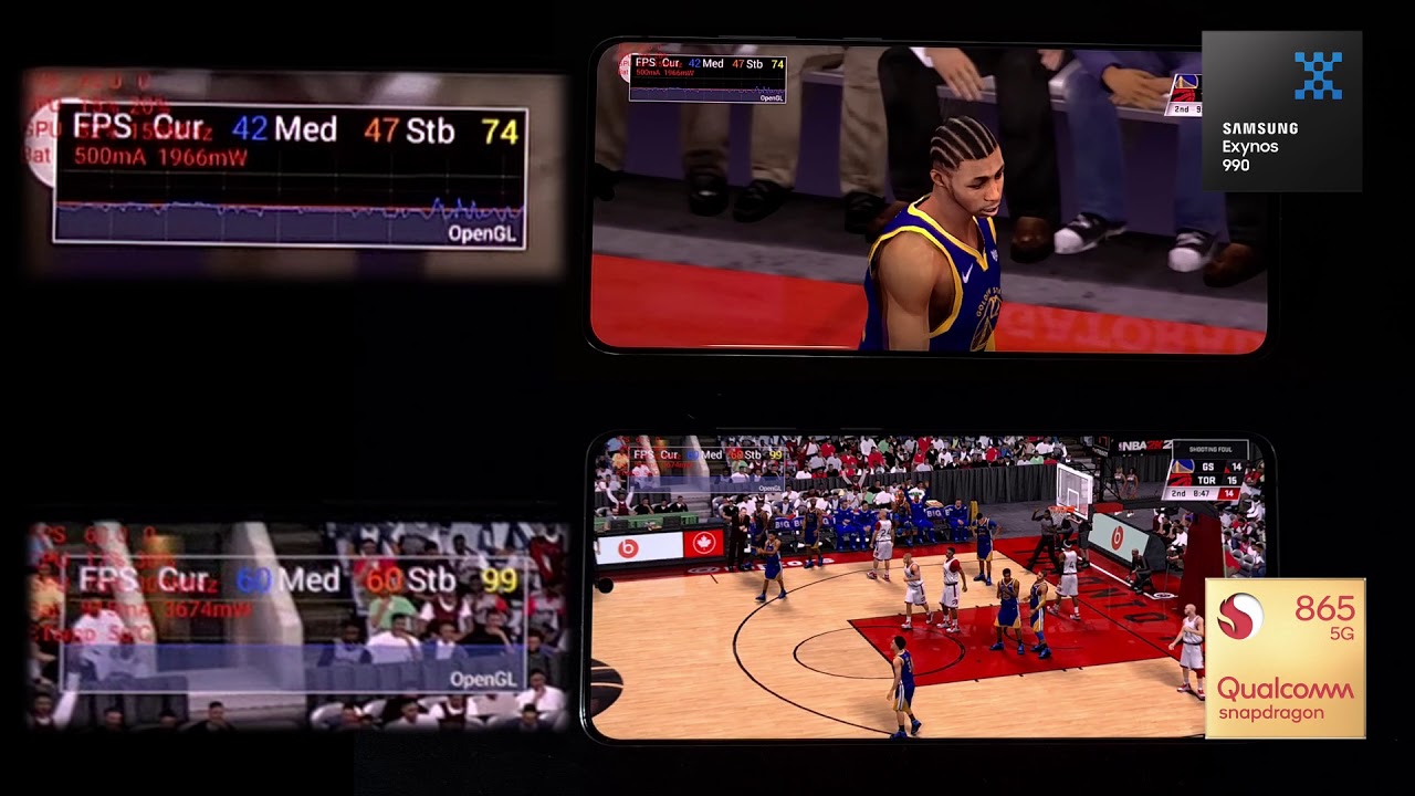 Exynos 990 vs Snapdragon 865 Samsung Galaxy S20+ NBA 2K20 Gaming Comparison 30 Mins Gameplay