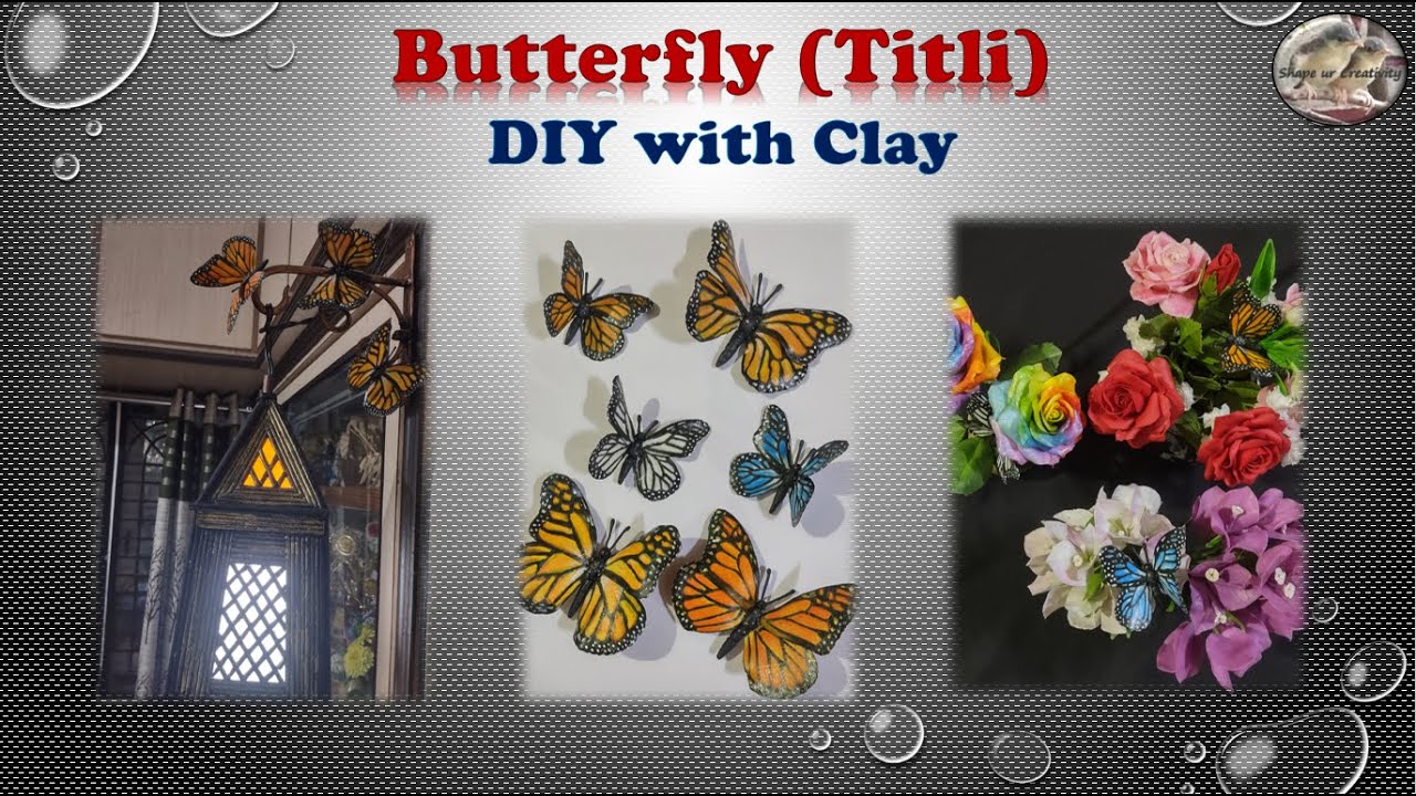 Tutorial: Butterfly (titali) from homemade flexible clay (Cold porcelain). Full process...DIY