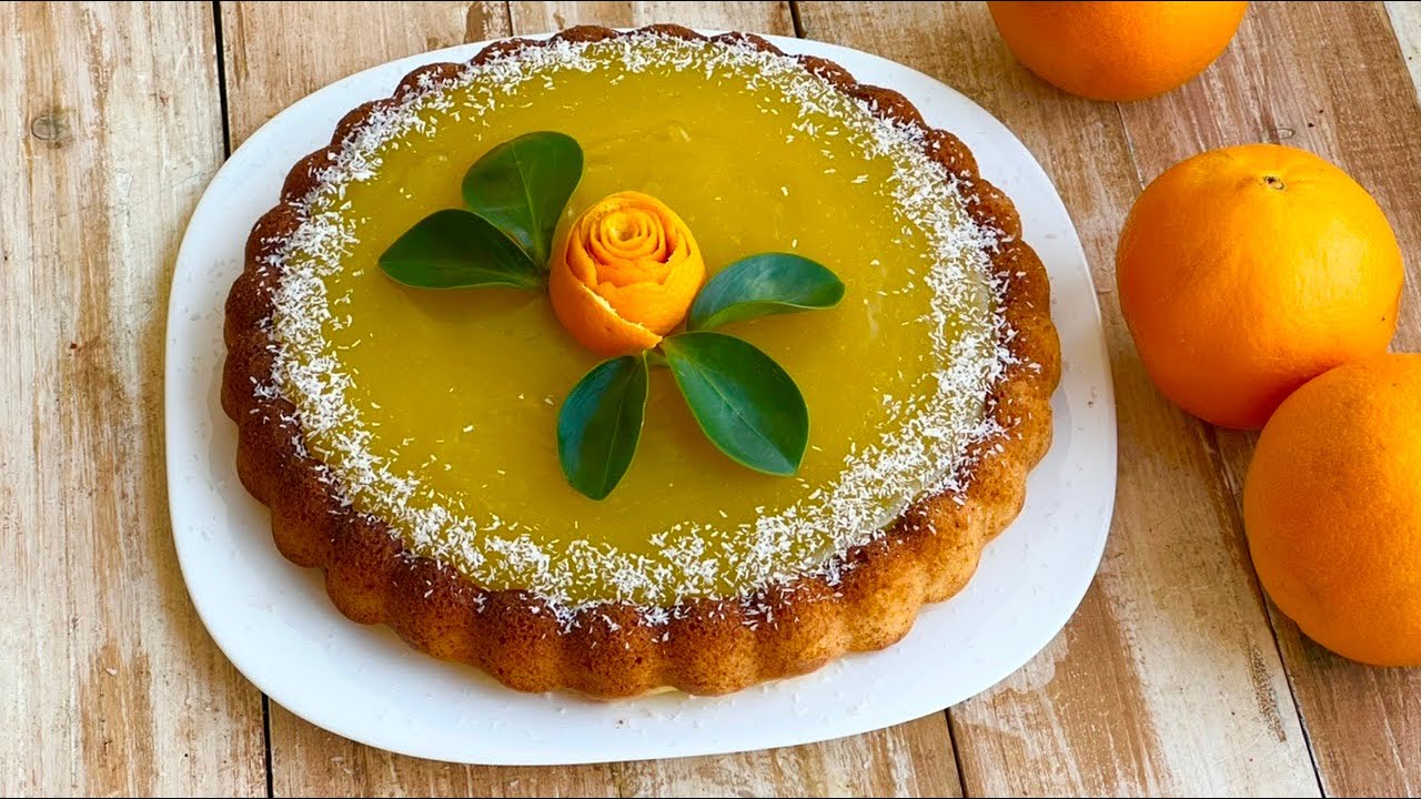 کیک پرتقالی : طرز تهیه کیک پرتقالی با سس پرتقال ملس Orange Cake recipe