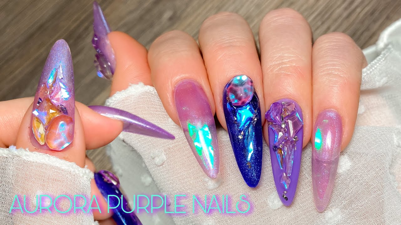 AURORA NAILS💜 Self nail art