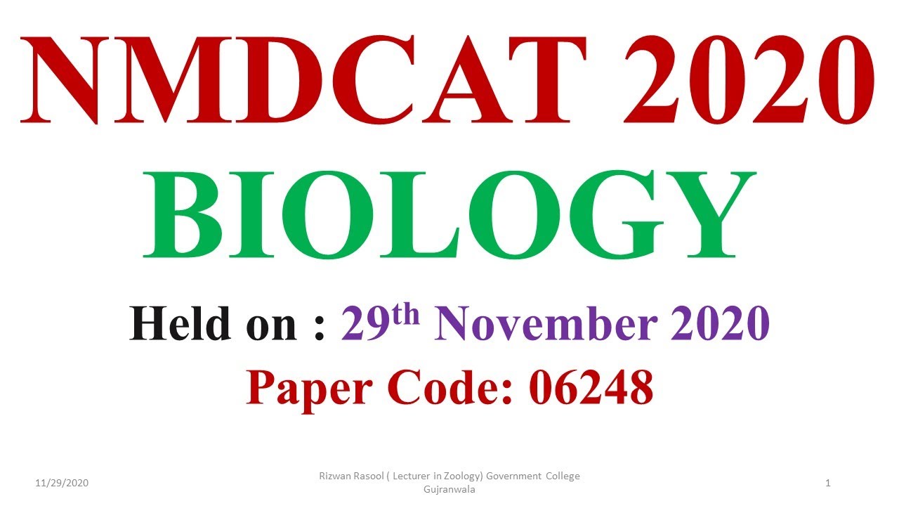 NMDCAT 2020 BIOLOGY DISCUSSION #MDCAT #NMDCAT #NMDCAT KEY #NMDCAT BIOLOGY #FPSC, #PPSC,#KPPSC
