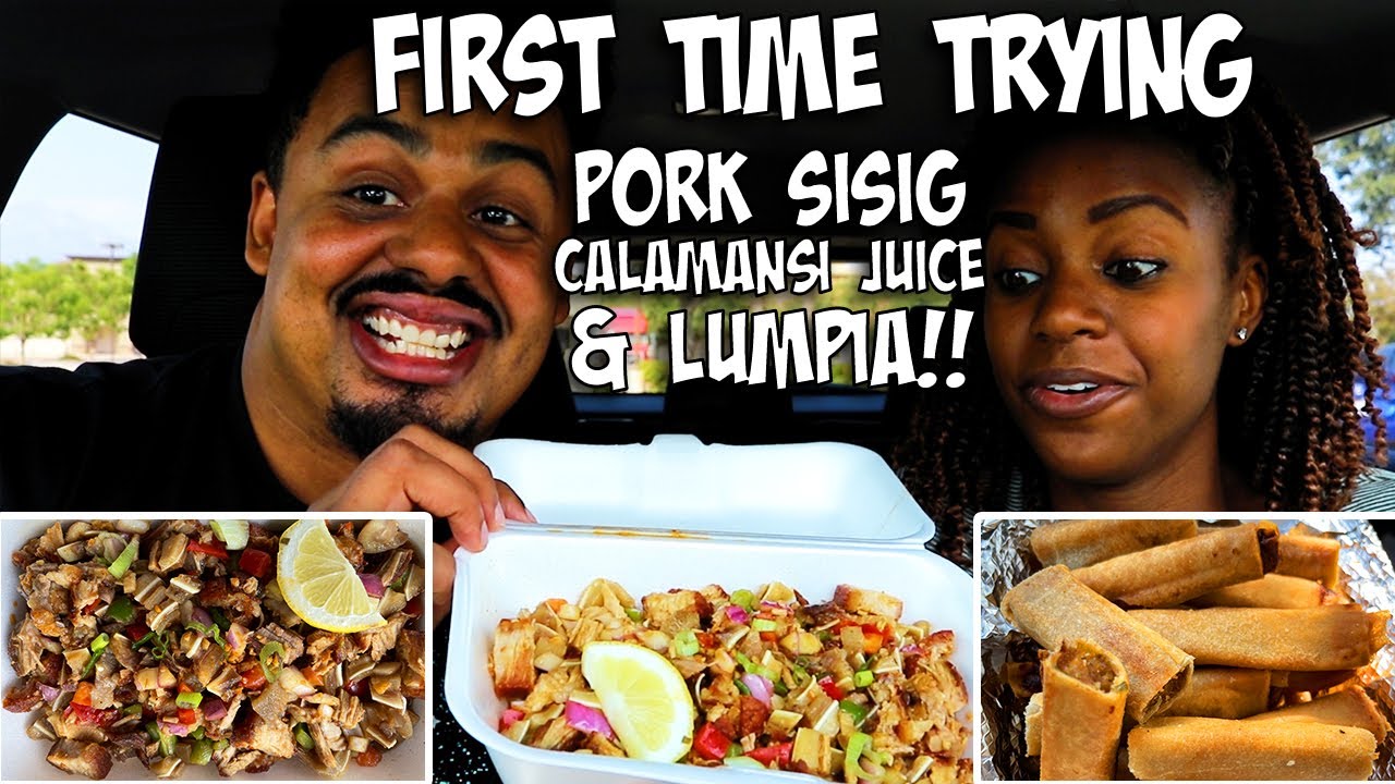 First Time Trying: Pork Sisig, Lumpia, and Calamansi Juice!!