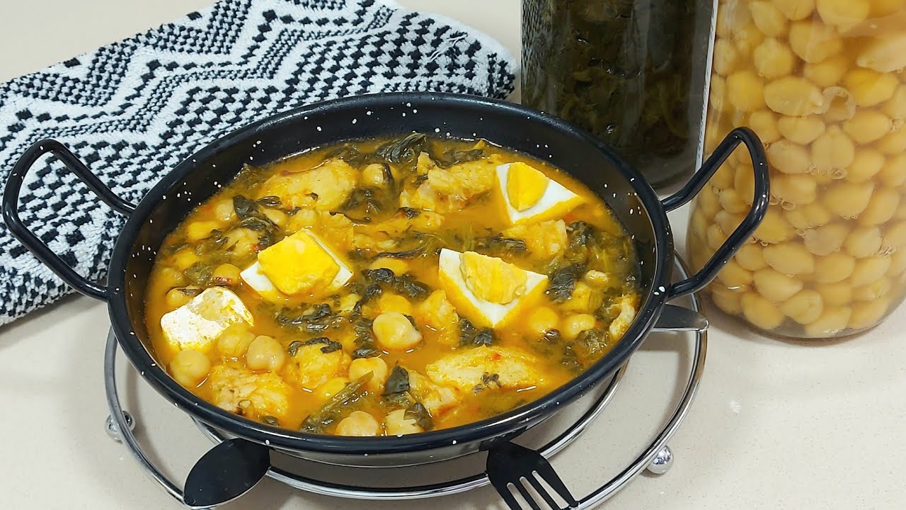✝️ POTAJE DE BOTE🫙EN 10 MINUTOS 🥘 de garbanzos, bacalao y espinacas // BEATRIZ COCINA