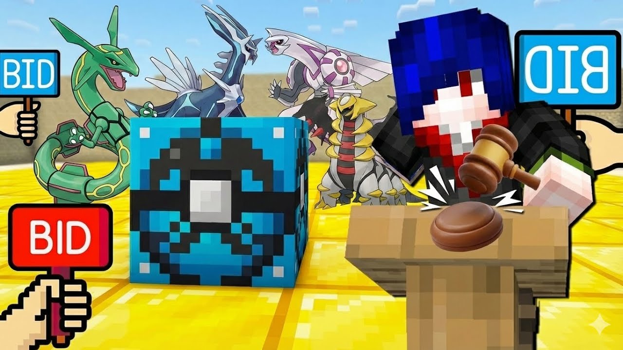 มายคราฟ แข่งประมูลโปเกม่อน ฉบับใช้ดวงโคตรๆ! ใครจะได้อะไรกัน (Minecraft Cobblemon)