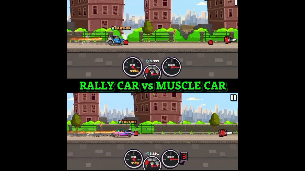 Hill Climb Racing 2 : RALLY CAR vs MUSCLE CAR