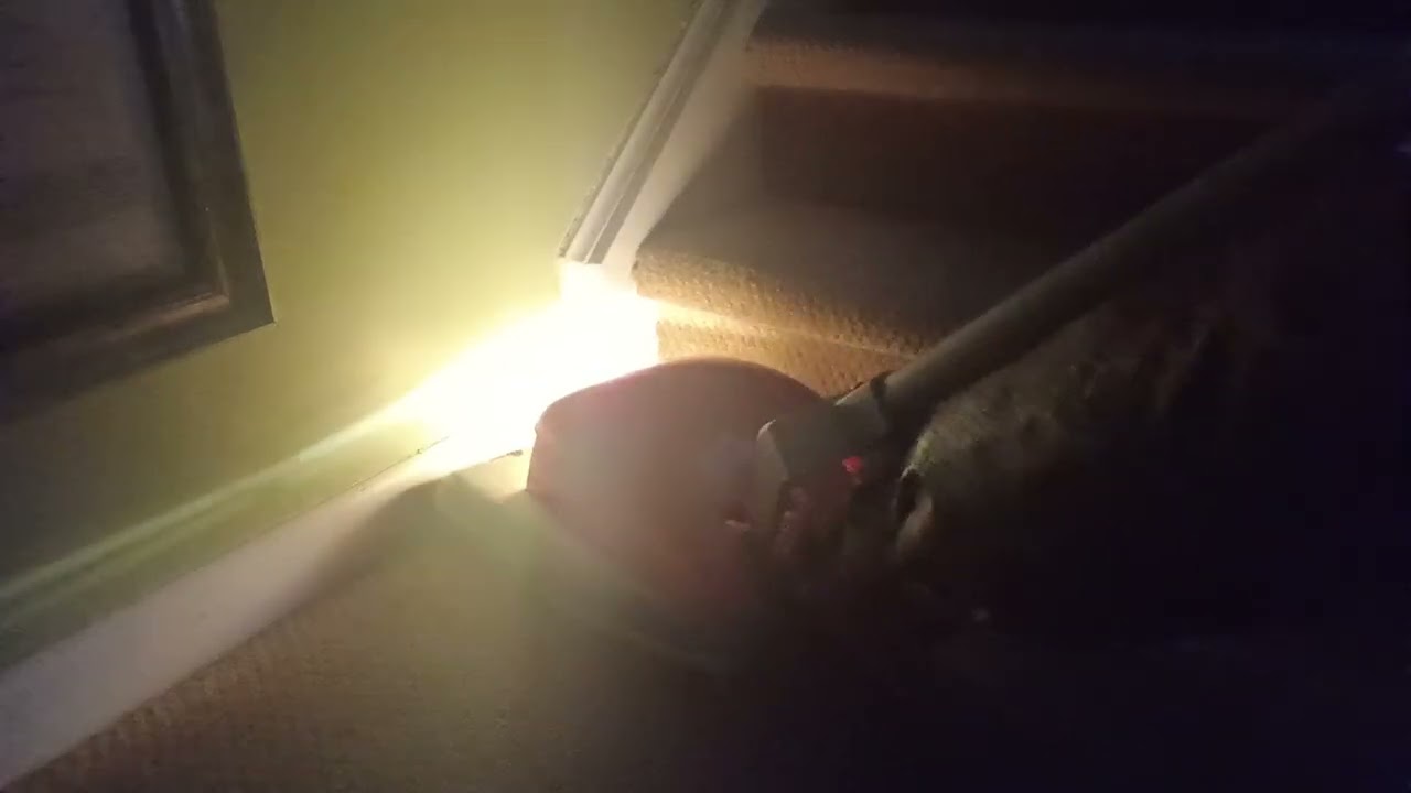Vacuuming the base of my stairs with the 1972 Convertible 728