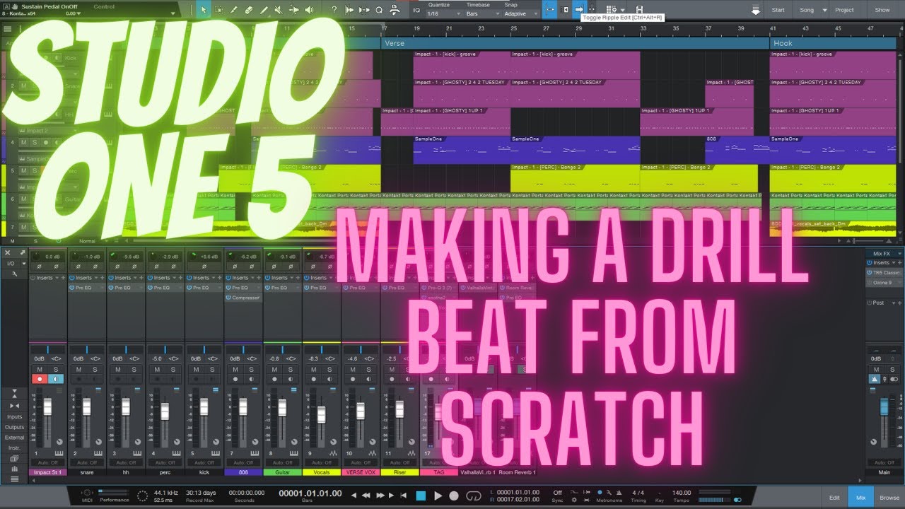 Создание бита Drill в Studio One