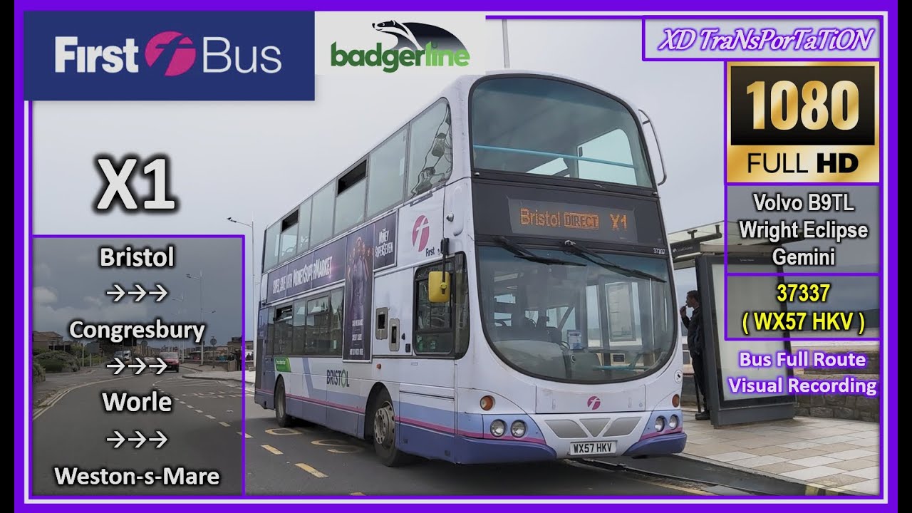 [First West of England] X1 (badgerline) ~ Bristol Bus Station ➝ Weston-super-Mare