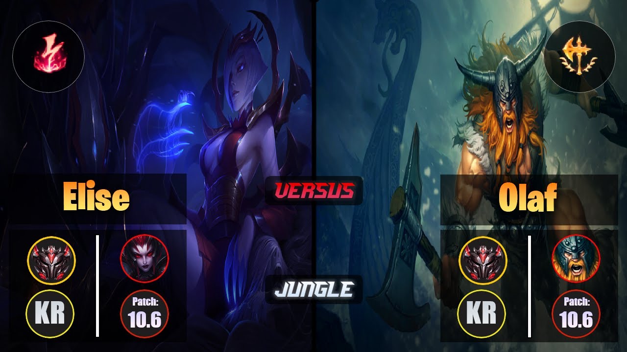 GrandMaster ELISE [Electrocute] (Jungle) VS  OLAF - Grandmaster KR Patch 10.6