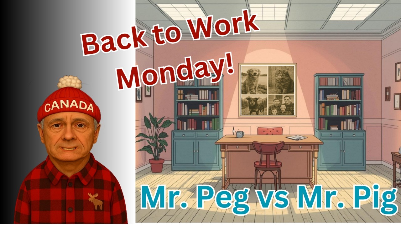Back to Work Monday 3 — Mr. Peg vs Mr. Pig I That French-Canadian Guy
