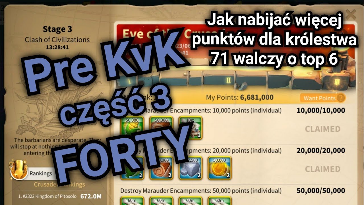 PRE KvK część 3. Forty maruder&oacute;w. Jak przyspieszyć zdobywanie punkt&oacute;w | Rise of Kingdoms