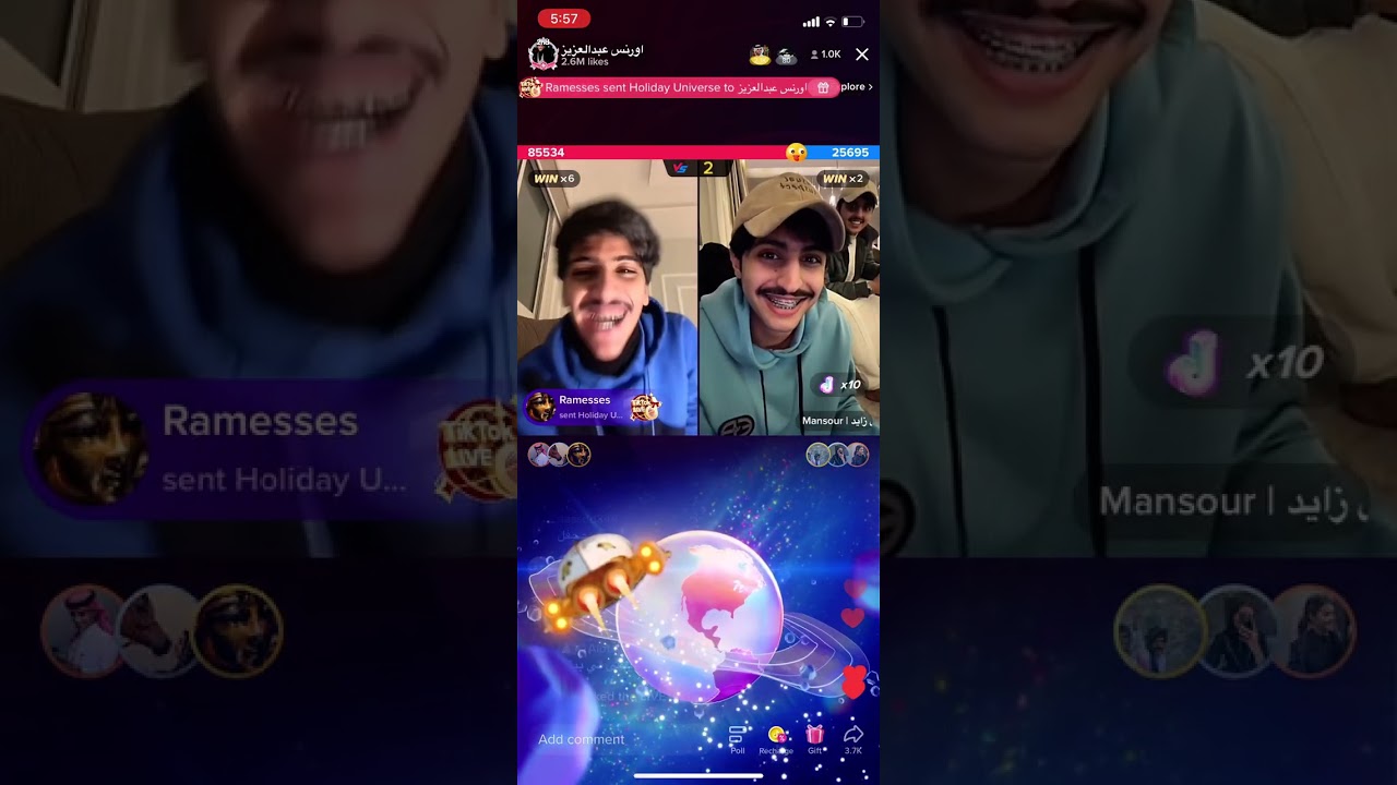 نهاية بث اورنس عبدالعزيز مع منصور ال زايد