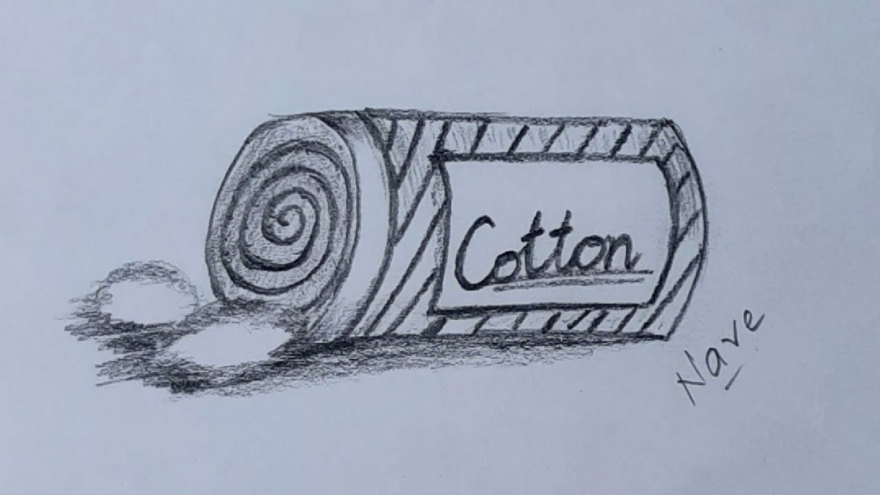 How to Draw Cotton Roll | Step By Step Pencil Shading Tutorial for Beginners | Still Life Study |