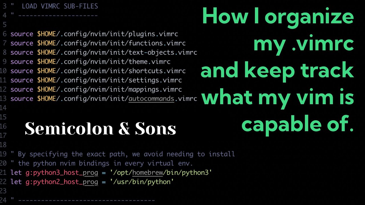 How I organize my .vimrc and keep track what my vim is capable of.