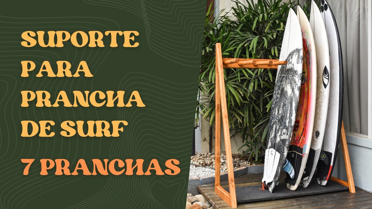 Suporte para Prancha de Surf de 7 Pranchas - Marrom