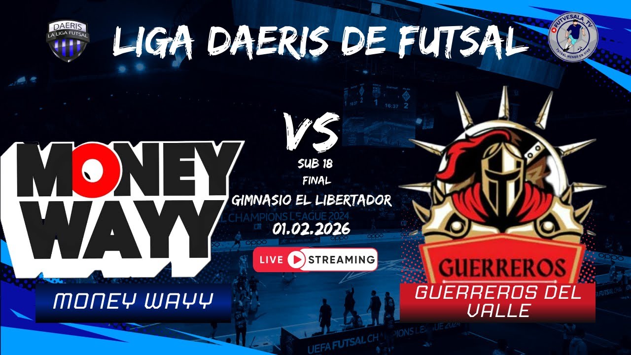 🔴En Vivo🏆Liga Daeris Futsal  Infantil Caracas⚽/ Sub 18 / MONEY WAYY Vs GUERREROS DEL VALLE📺