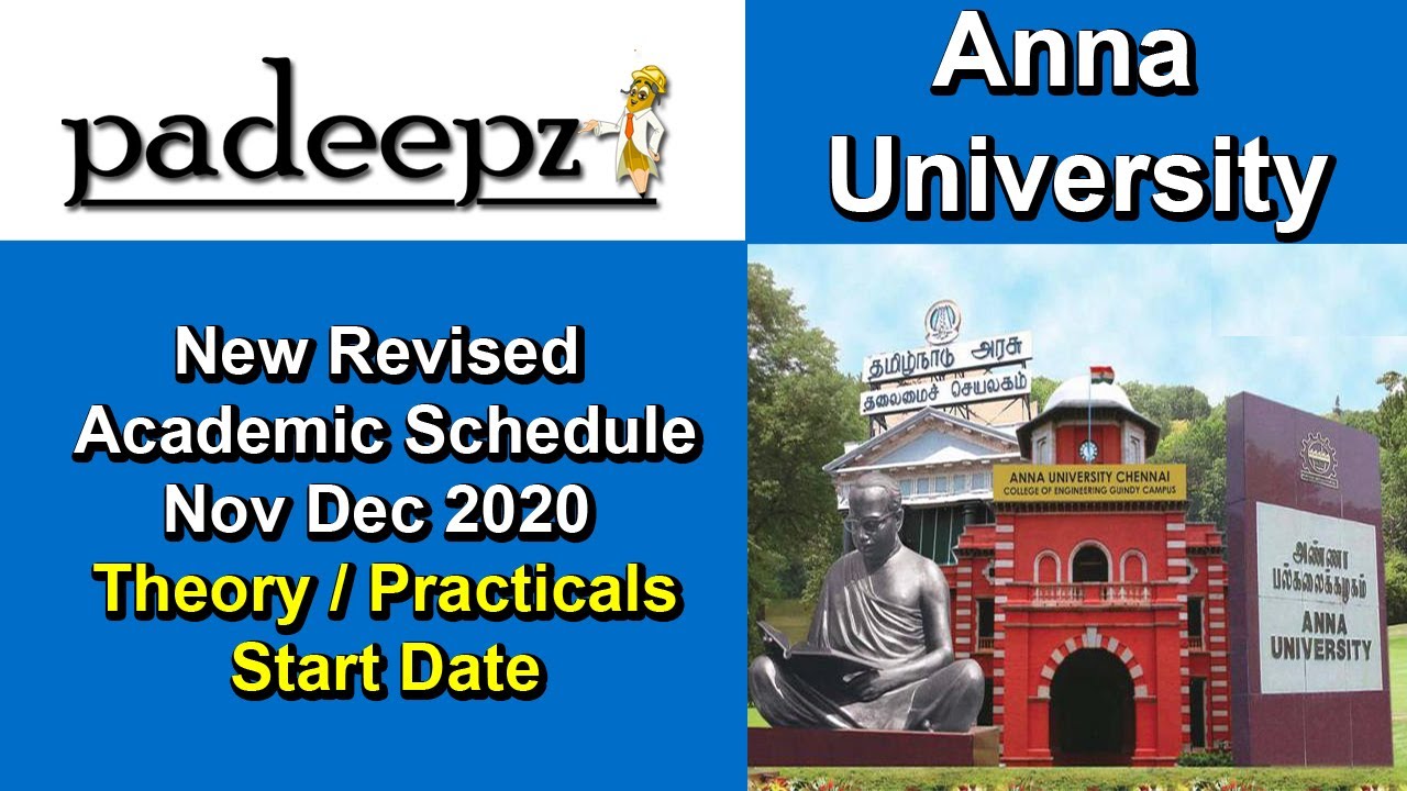 Anna University Latest News | New Revised Academic Schedule | Padeepz